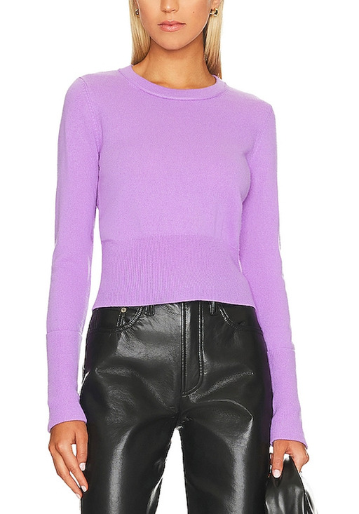 Autumn Cashmere Sweaters - Autumn Cashmere Luxurious Hyacinth Cropped Crewneck Sweater Size S